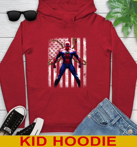 NBA Basketball Cleveland Cavaliers Spider Man Avengers Marvel American Flag Shirt Youth Hoodie 11