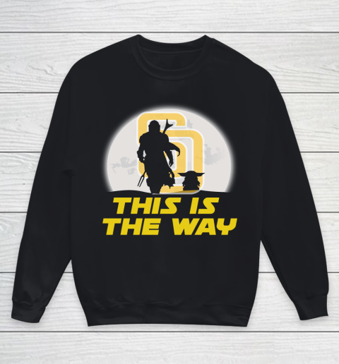 San Diego Padres MLB Baseball Star Wars Yoda And Mandalorian This Is The Way Youth Sweatshirt