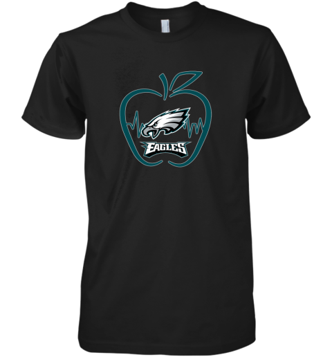 Apple Heartbeat Teacher Symbol Philadelphia Eagles Premium Men's T-Shirt