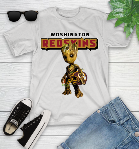 Washington Redskins NFL Football Groot Marvel Guardians Of The Galaxy Youth T-Shirt