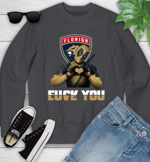 NHL Florida Panthers Deadpool Love You Fuck You Hockey Sports Youth Sweatshirt 5