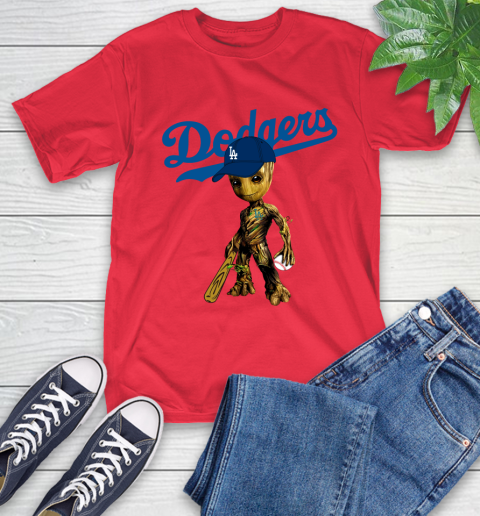 MLB Los Angeles Dodgers Groot Guardians Of The Galaxy Baseball T-Shirt 10