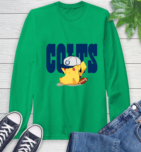 NFL Pikachu Football Sports Indianapolis Colts Long Sleeve T-Shirt 7