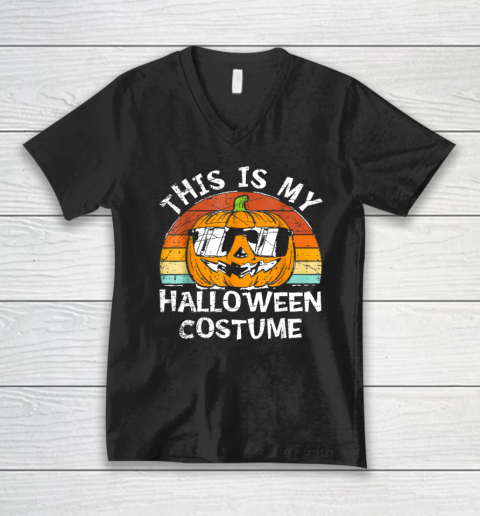 This Is My Halloween Costume Pumpkin V-Neck T-Shirt