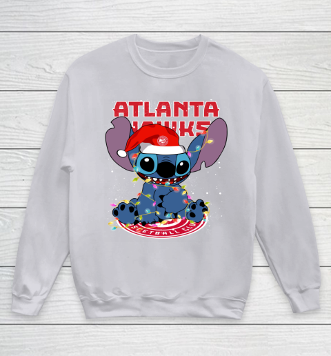 Atlanta Hawks NBA noel stitch Basketball Christmas Youth Sweatshirt 2