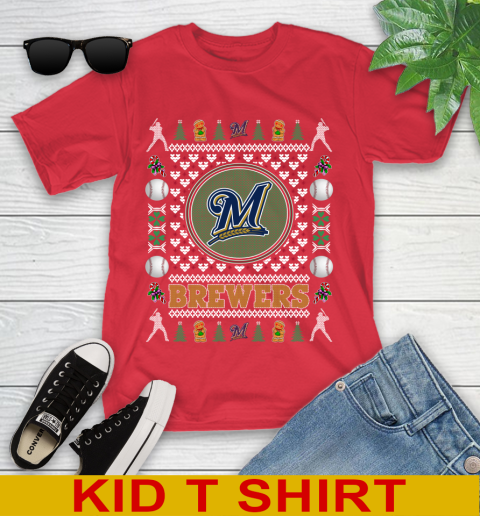 Milwaukee Brewers Merry Christmas MLB Baseball Loyal Fan Youth T-Shirt 11