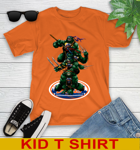 MLB Baseball New York Mets Teenage Mutant Ninja Turtles Shirt Youth T-Shirt 8 MLB Baseball New York Mets Teenage Mutant Ninja Turtles Shirt Youth T-Shirt - Image 8