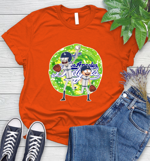 MLB Los Angeles Dodgers Rick And Morty Baseball Sports Women's T-Shirt 4