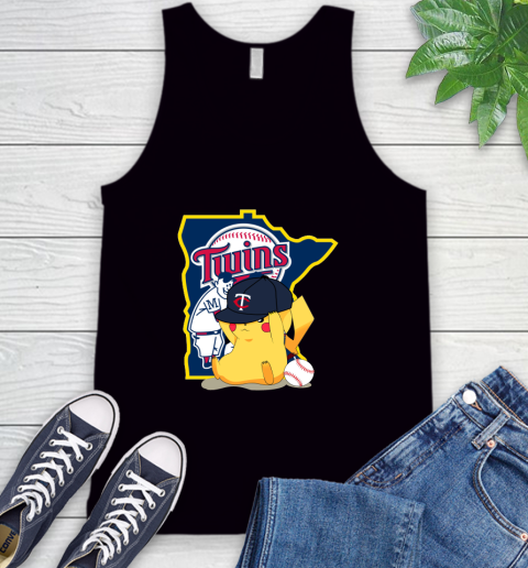 MLB Pikachu Baseball Sports Minnesota Twins Tank Top 2