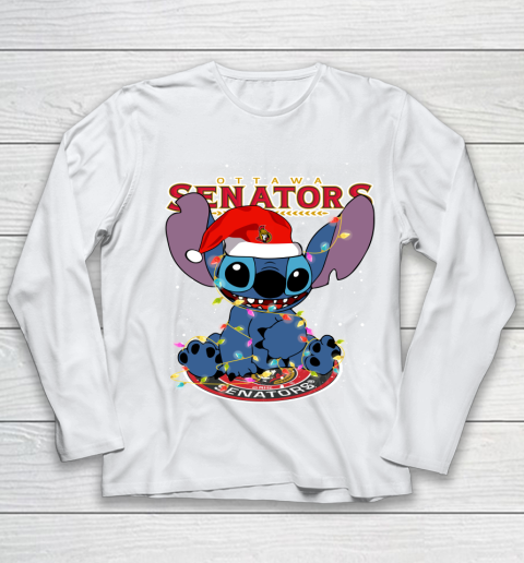 Ottawa Senators NHL Hockey noel stitch Christmas Youth Long Sleeve