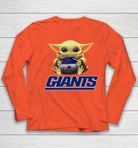 NFL Football New York Giants Baby Yoda Star Wars Youth Long Sleeve 4