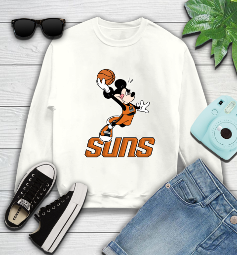 NBA Basketball Phoenix Suns Cheerful Mickey Mouse Shirt Sweatshirt 2