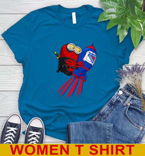 NHL Hockey New York Rangers Deadpool Minion Marvel Shirt Women's T-Shirt 8
