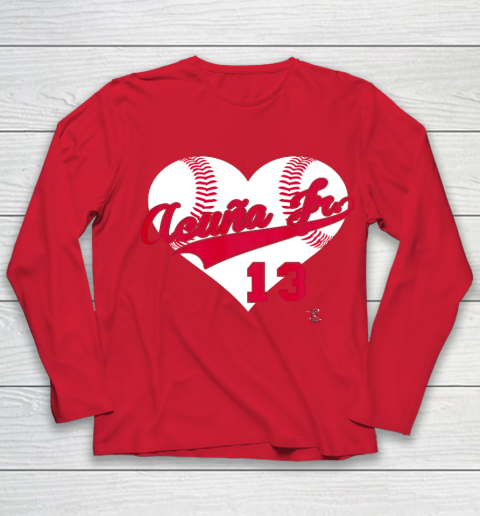 Ronald Acuna Jr Baseball Heart Gameday Youth Long Sleeve 8