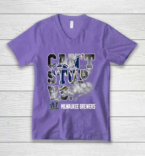 MLB Milwaukee Brewers Baseball Can't Stop Vs Brewers V-Neck T-Shirt 8