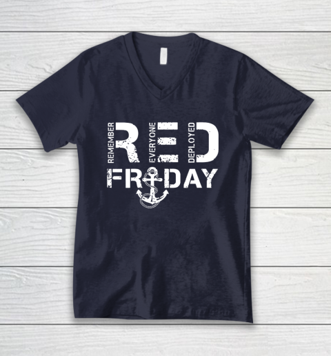 On Fridays We Wear Red Friday Military Navy Soldiers V-Neck T-Shirt 2