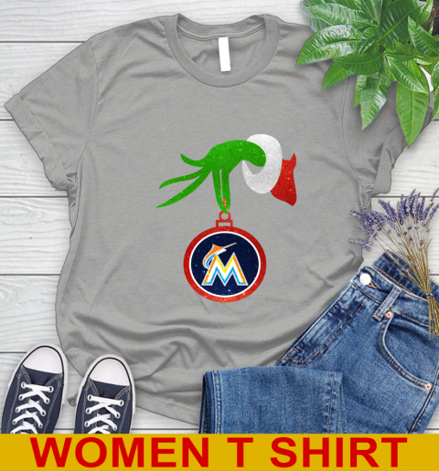 Miami Marlins Grinch Merry Christmas MLB Baseball Women's T-Shirt 11
