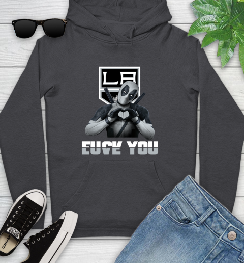 NHL Los Angeles Kings Deadpool Love You Fuck You Hockey Sports Youth Hoodie 8