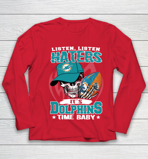 Listen Haters It is DOLPHINS Time Baby NFL Youth Long Sleeve 8