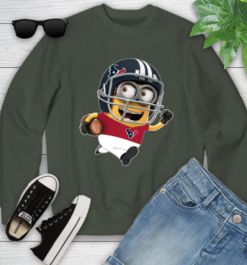 NFL Houston Texans Minions Disney Football Sports Youth Sweatshirt 10