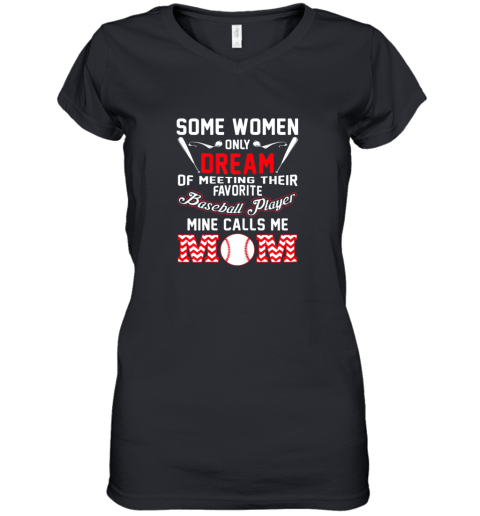 Baseball Mom Shirt, Favorite Baseball Player Mother Gift Women's V-Neck T-Shirt