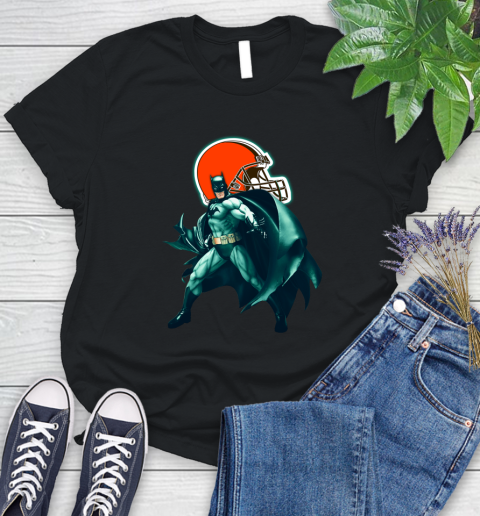 NFL Batman Football Sports Cleveland Browns Women's T-Shirt 2