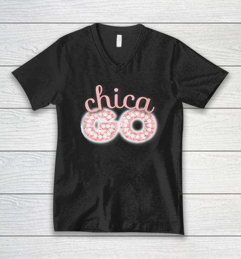 ChicaGO  Let's Go Ladies V-Neck T-Shirt