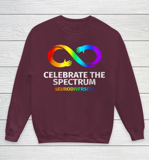Neurodiversity Celebrate Spectrum Infinity Autism Awareness Youth Sweatshirt 4