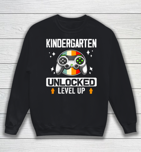Next Level t shirts Kindergarten Unlocked Level Up Back To School Gamer Sweatshirt