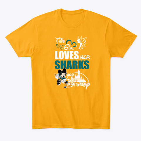 Girl Love Her SAN JOSE SHARKS And Mickey Disney ro8h girl love her san jose sharks and mickey disney classic t shirt 2 front gold