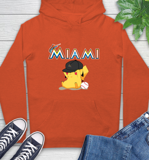 MLB Pikachu Baseball Sports Miami Marlins Hoodie 5