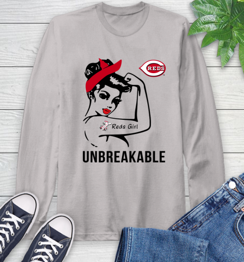 MLB Cincinnati Reds Girl Unbreakable Baseball Sports Long Sleeve T-Shirt 11