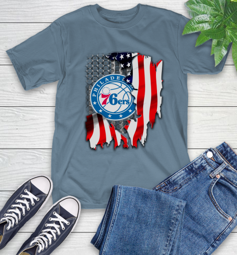 Philadelphia 76ers NBA Basketball American Flag T-Shirt 8