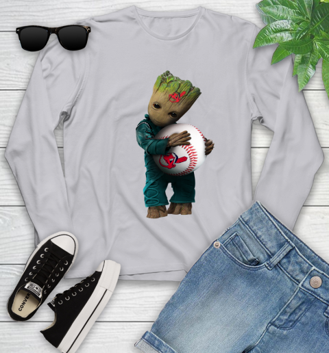 MLB Groot Guardians Of The Galaxy Baseball Sports Cleveland Indians Youth Long Sleeve 5