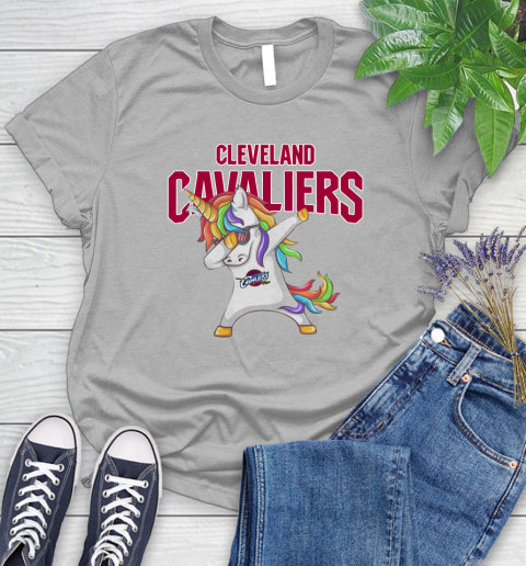 Cleveland Cavaliers NBA Basketball Funny Unicorn Dabbing Sports Women's T-Shirt 5