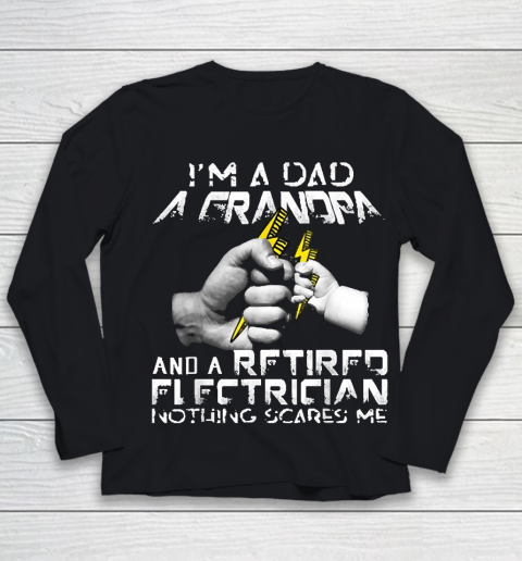 Grandpa Funny Gift Apparel  Mens I'm A Dad A Grandpa And A Retired Youth Long Sleeve
