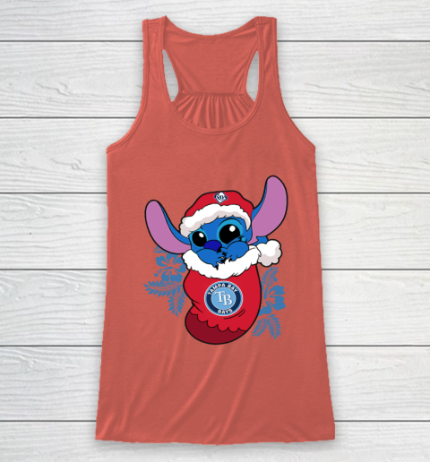 Tampa Bay Rays Christmas Stitch In The Sock Funny Disney MLB Racerback Tank 4