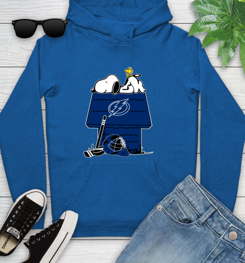 Tampa Bay Lightning NHL Hockey Snoopy Woodstock The Peanuts Movie Youth Hoodie 9