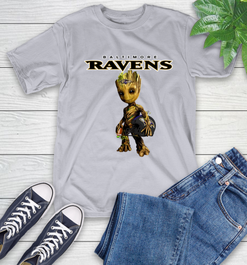 Baltimore Ravens NFL Football Groot Marvel Guardians Of The Galaxy T-Shirt 6