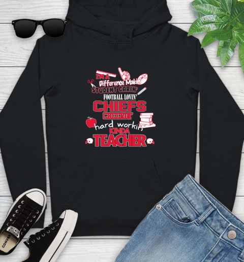 Kansas City Chiefs NFL I'm A Difference Making Student Caring Football Loving Kinda Teacher Youth Hoodie