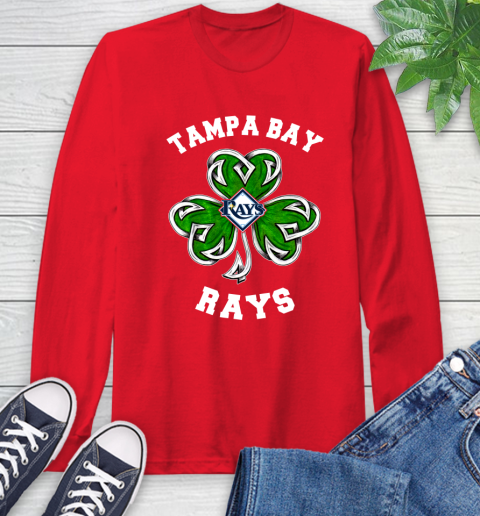 MLB Tampa Bay Rays Three Leaf Clover St Patrick's Day Baseball Sports Long Sleeve T-Shirt 11