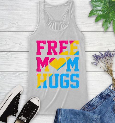 Nurse Shirt Vintage Free Mom Hugs pansexual Heart LGBT Pride Month T Shirt Racerback Tank