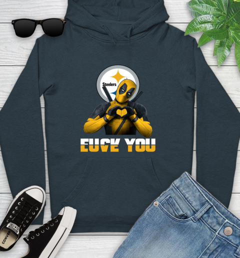 NHL Pittsburgh Steelers Deadpool Love You Fuck You Football Sports Youth Hoodie 10