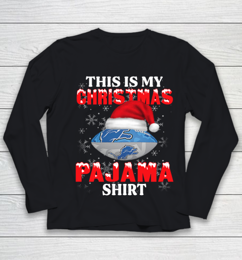 Detroit Lions This Is My Christmas Pajama Shirt NFL Youth Long Sleeve