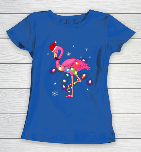 Pink Flamingo Christmas Women's T-Shirt 8