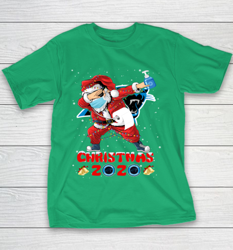 Carolina Panthers Funny Santa Claus Dabbing Christmas 2020 NFL Youth T-Shirt 3