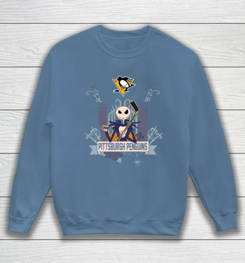 NHL Pittsburgh Penguins Hockey Jack Skellington Halloween Sweatshirt 6