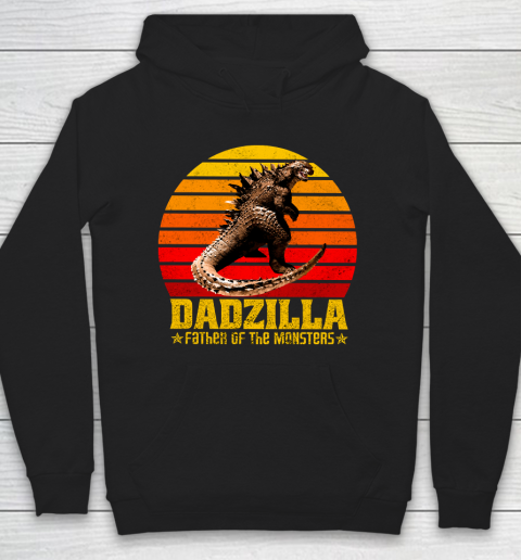 Father's Day Funny Gift Ideas Apparel  Dadzilla Father Of The Monsters Retro Vintage Sunset T Shirt Hoodie