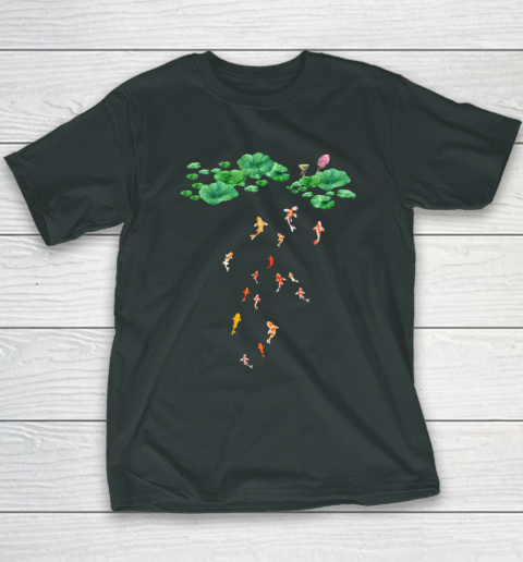 Watercolor Japanese Koi Fish Goldfish Lily Pad Lotus Leaf Shirt Youth T-Shirt 3