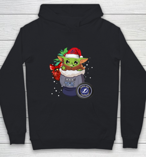 Tampa Bay Lightning Christmas Baby Yoda Star Wars Funny Happy NHL Youth Hoodie